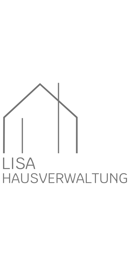 Logo der Lisa Lampater Hausverwaltung: Ein Haus aus Linien bestehend steht über dem zweizeiligen Schriftzug Lisa Lampater Hausverwaltung.